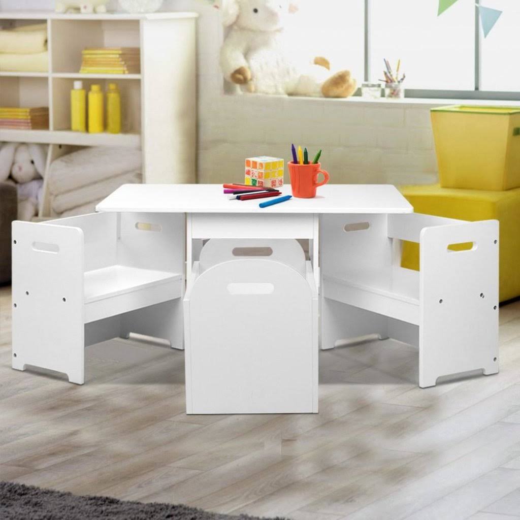 Kids Table and Chair Set - White