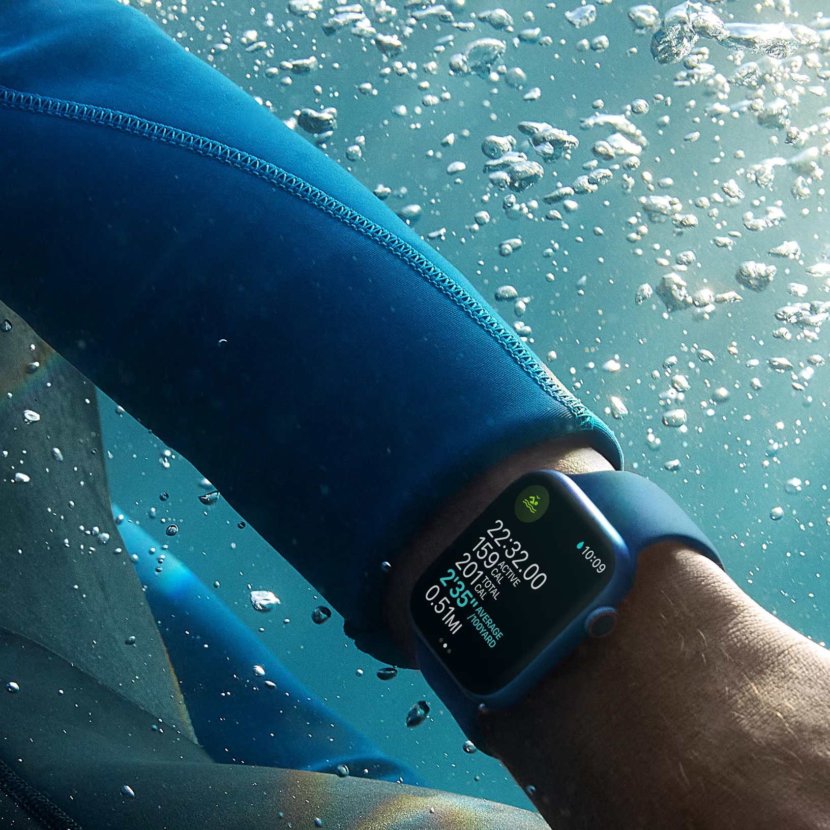 Apple Watch Series 7 GPS, 45mm Blue Aluminum Case with Abyss Blue Sport Band - Regular