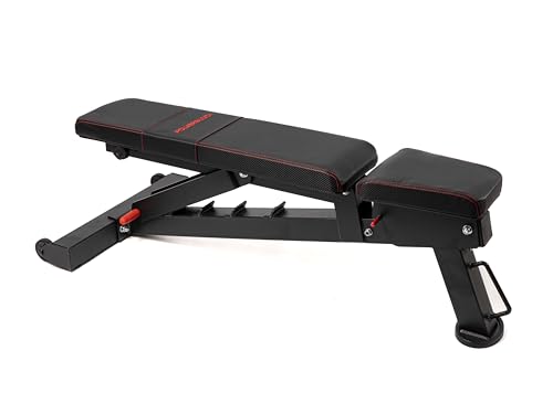PowerBench 2.0 Adjustable Weight Bench, 7 Positions, Built-in Wheels & Handle, Innovative Equipment for Home & Commercial Gyms