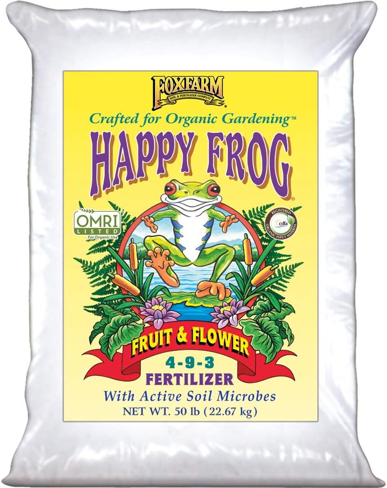 FoxFarm Happy Frog Fruit & Flower Dry Fertilizer 50 Pound Bag, FX14655