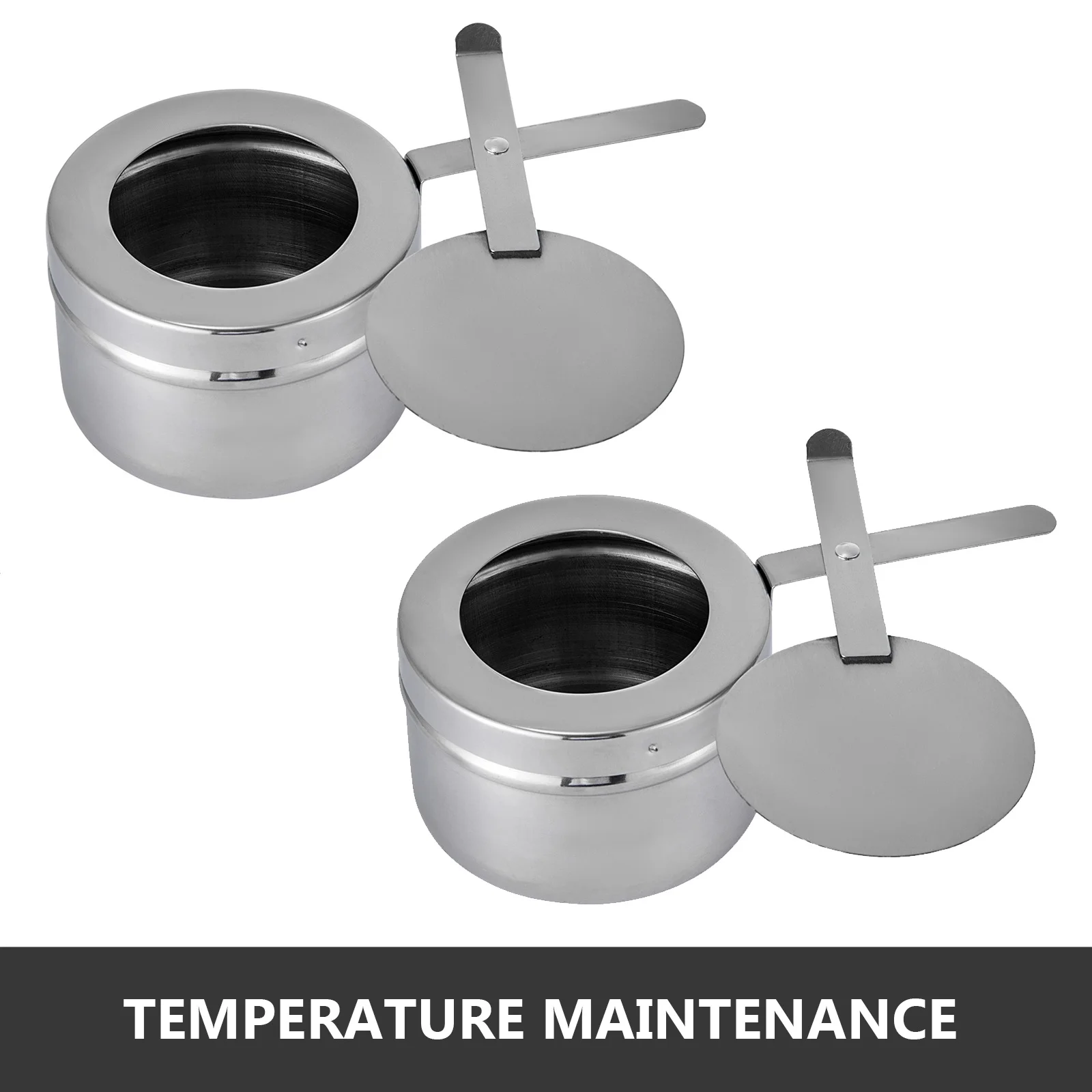 VEVORbrand Chafing Dish 4 Packs 9L/8 Quart Stainless Steel Chafer Full Size Rectangular Chafers for Catering Buffet Warmer Set with Folding Frame