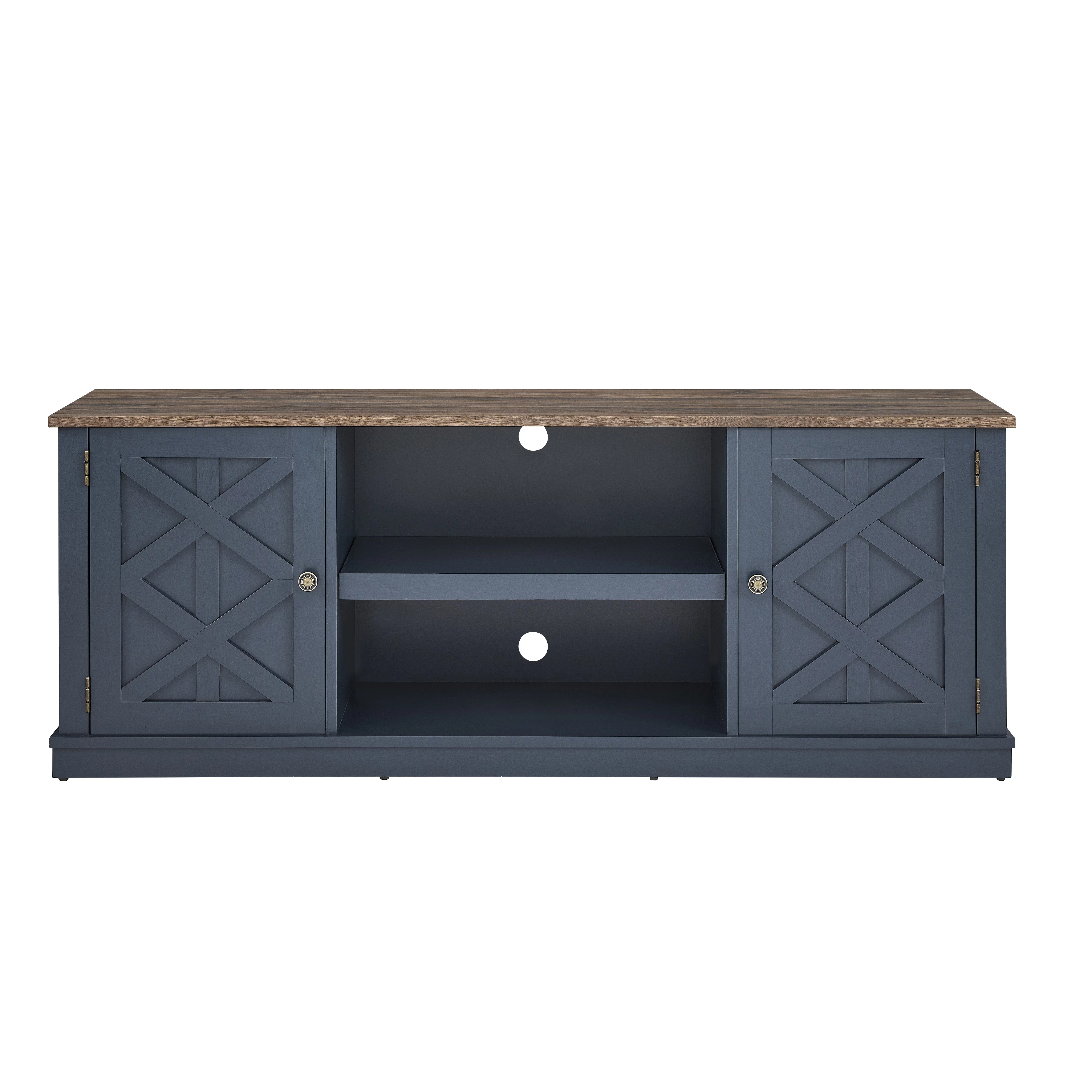 FESTIVO Farmhouse TV Stand for 70" TV, Entertainment Center, 64 inch TV Console Table, Home Living Room Media Console with Adjustable Shelf