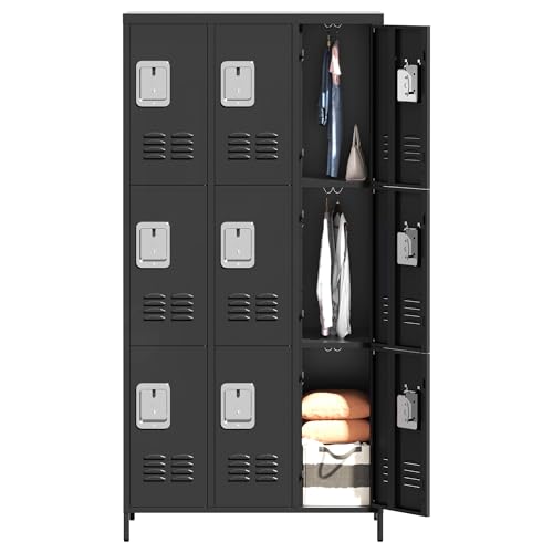 6 Doors Metal Lockers for Employees 72" H Storage Cabinet Lockable Locker with Shelves Steel Storage Locker for Gym School Office Home Requires