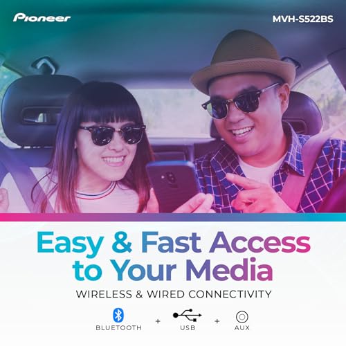 Pioneer MVH-S322BT Bluetooth Car Stereo with USB/AUX Inputs, Smartphone Connectivity, Pioneer Smart Snyc