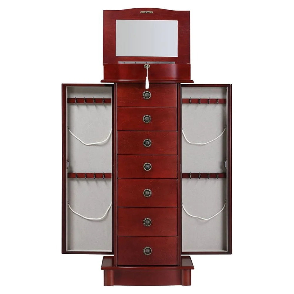 Hives and Honey Nora Freestanding Jewelry Armoire Jewelry Chest - Cherry - Radiant Selections