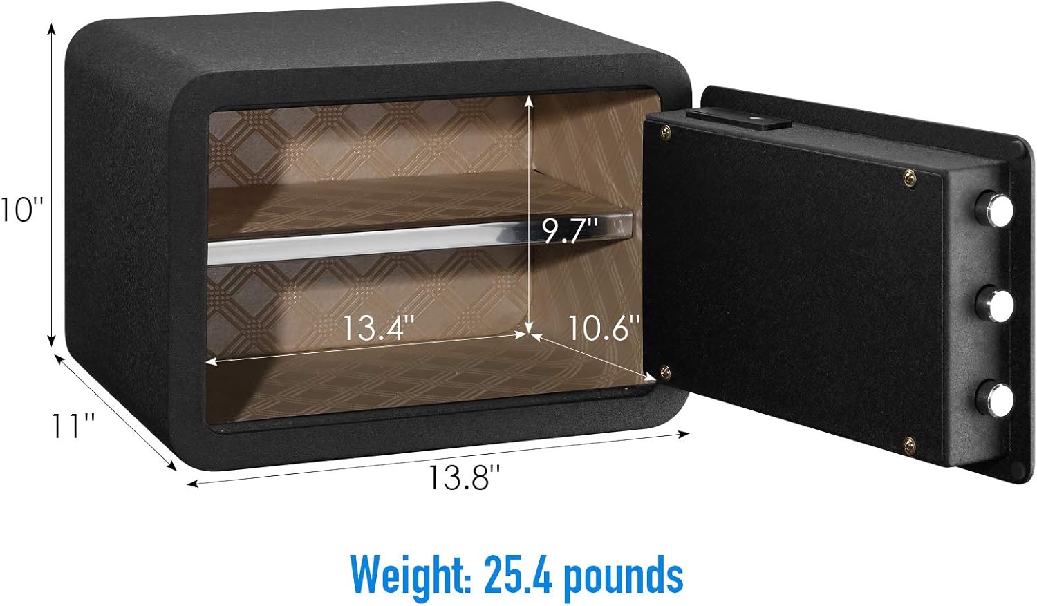 Tenamic Biometric Fingerprint Safe Box 0.85 Cubic Feet Electronic Touch Screen Keypad Security Box with Induction Light and Leather