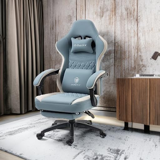 Dowinx Gaming Chair Breathable Fabric Computer Chair with Pocket Spring Cushion, Comfortable Office Chair with Gel Pad and Storage Bag