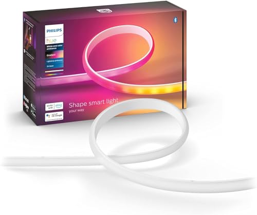 Philips Hue Indoor 6-Foot Smart LED Light Strip Base Kit with Plug - Flowing Multicolor Effect - 1 Pack - Control with Hue App