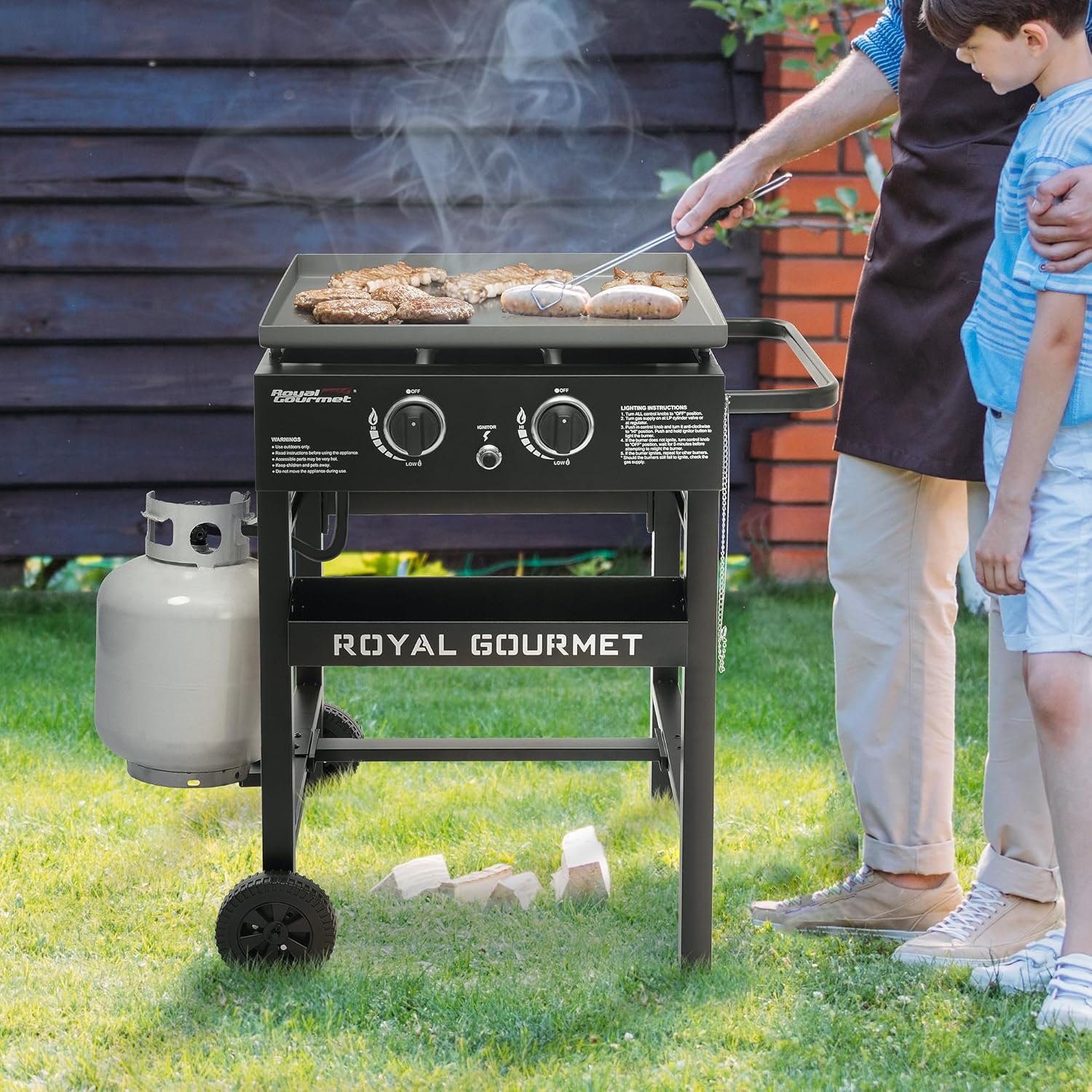 Royal Gourmet GB2000N 2-Burner Propane Gas Griddle, 23-Inch Flat Top BBQ Grill, 30,000 BTUs