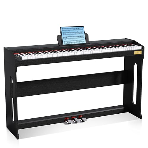 Digital Piano 88 Keys,Keyboard Piano,Touch-Sensitive,Electric Piano,Semi Weighted,Upright,Acoustic,Beginners,Adults,Full Size,Stand,Pedal