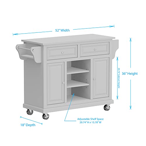 Glenwillow Home Kitchen Cart in Cherry with Wood Top