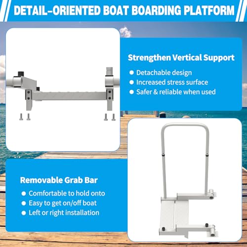 Boat Boarding Platform and Dock Extension to Step Up & Down (Fixed), Boat Boarding Platform Dock Step for Boat Lifts