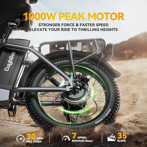 Folding Electric Bike for Adults, 1000W Motor(1500W Peak),30MPH, 60Mile,48V 20AH Battery,20" Fat Tire Foldable Electric Bicycle