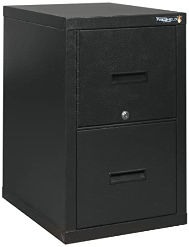 FireKing® FireShield 22"D Vertical 1-Drawer File Cabinet And Safe, Metal, Black Stone