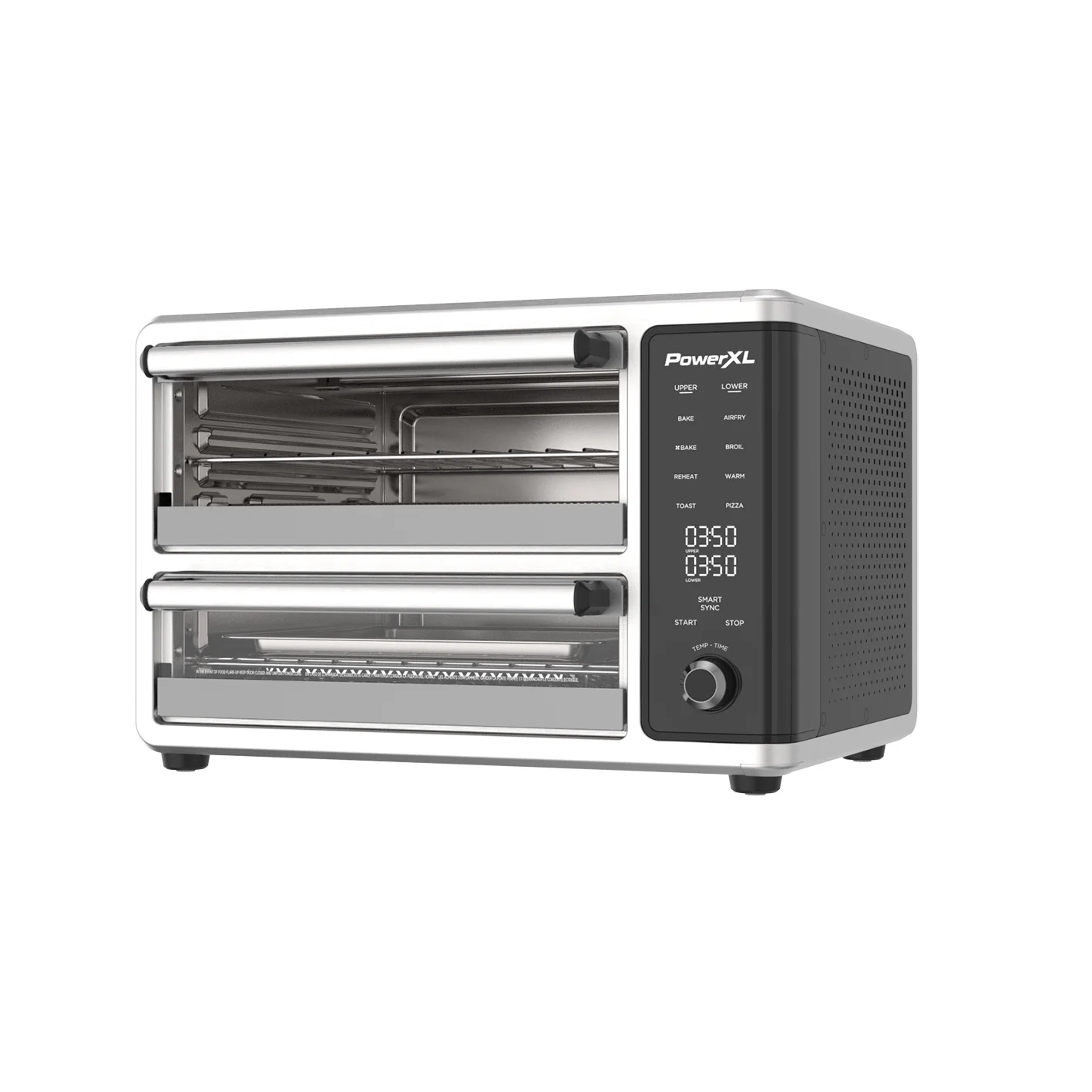 PowerXL SmartSynx Dual Door Oven, 8 Quick-Touch Cooking Presets including Air Fry, Toast, Bake, Broil, Reheat and More