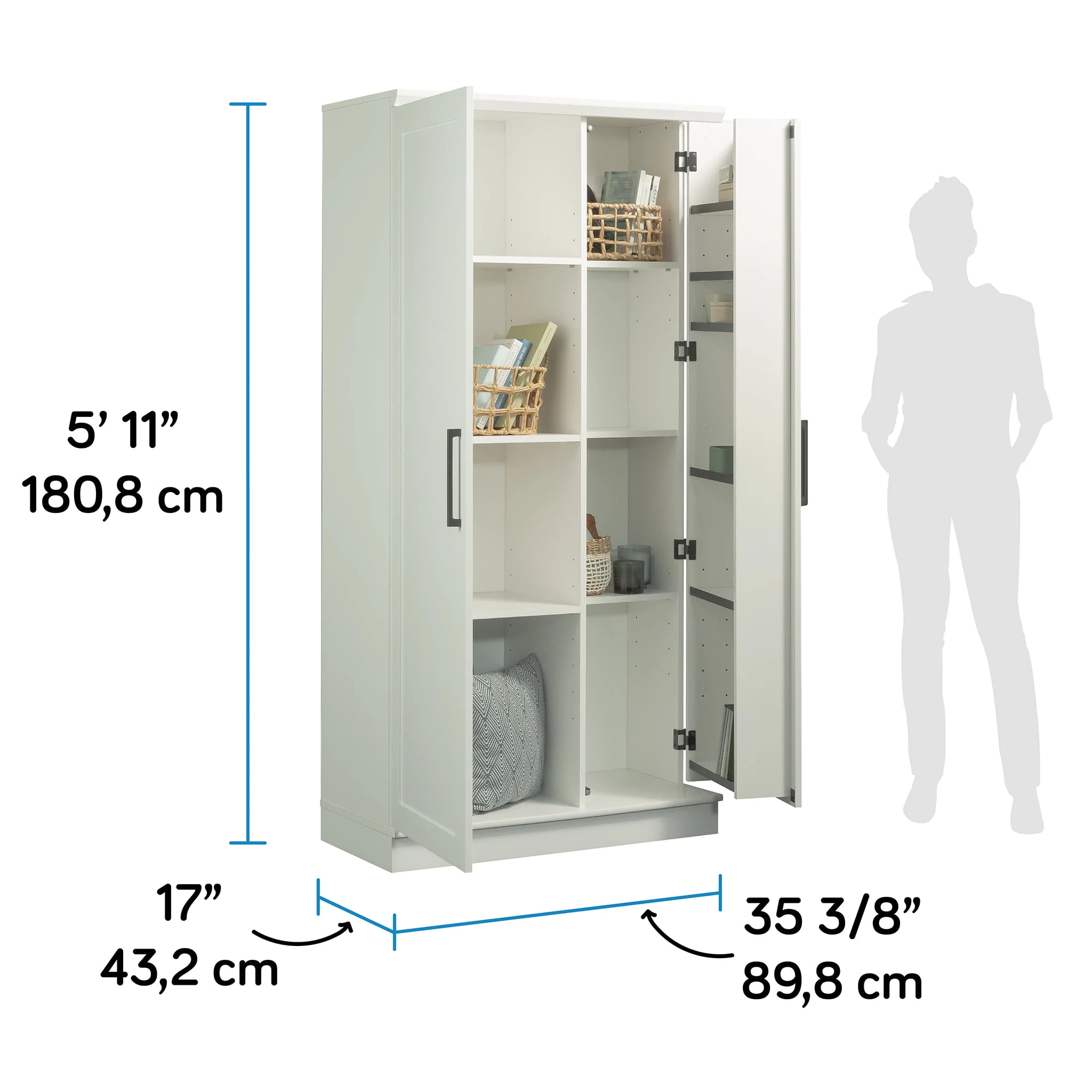 Sauder HomePlus Storage Cabinet, Soft White Finish