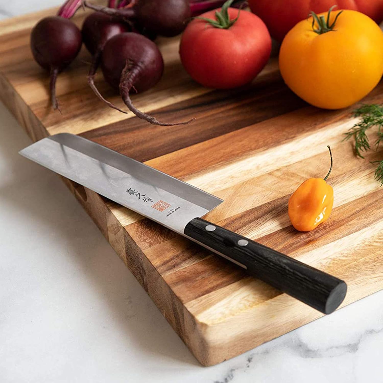 Villa Acacia Extra Large Wood Cutting Board 24 x 18 Inch, 1.5 Inches Thick, Reversible Wooden Kitchen Block