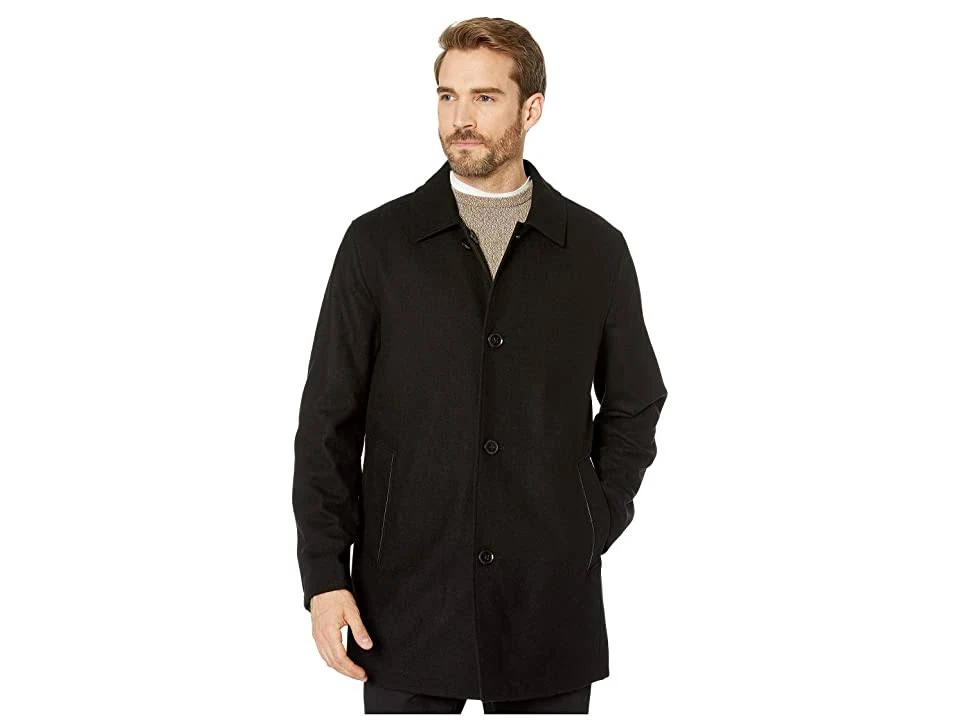 Cole Haan Mens Reversible Wool Car Coat Black S