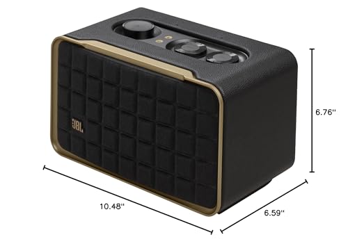 JBL Authentics 200 - Retro Style Smart Home Speaker with Built in Wi-Fi, Bluetooth and Voice Assistants, Alexa and Google Assistant