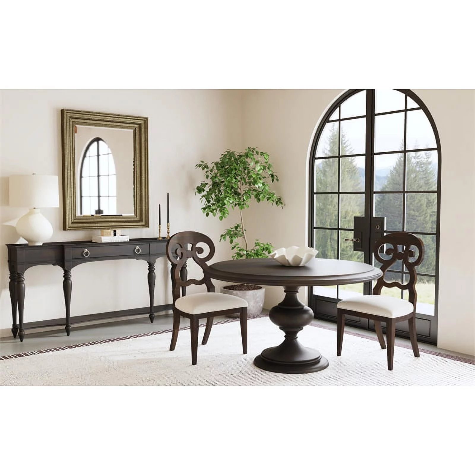 Home Square 5-Piece Set with Dining Table and 4 Dining Side Chairs in Espresso