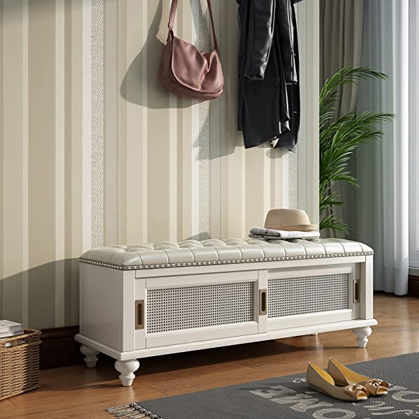 K KELBEL Shoe Rack & Shoe Bench & Shoe Cabinet & Boot Organizing Detachable Cushion with Hidden Storage Compartment