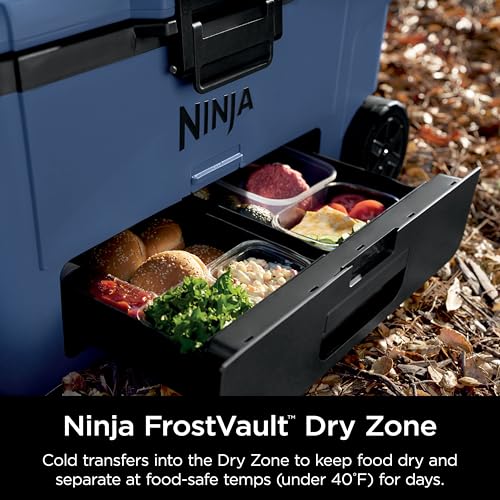 Ninja FrostVault 45qt Wheeled Cooler with Dry Zone, Integrated Fridge-Temp Dry Storage Drawer, Premium Heavy-Duty Insulated Cooler