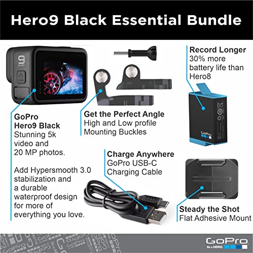 GoPro HERO9 Black - E-Commerce Packaging - Waterproof Action Camera with Front LCD and Touch Rear Screens, 5K Ultra HD Video, 20MP Photos