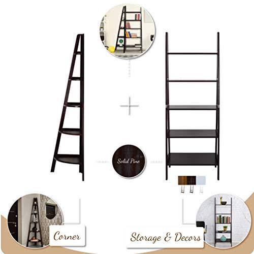 Casual Home 5 Shelf Ladder Bookcase, Espresso