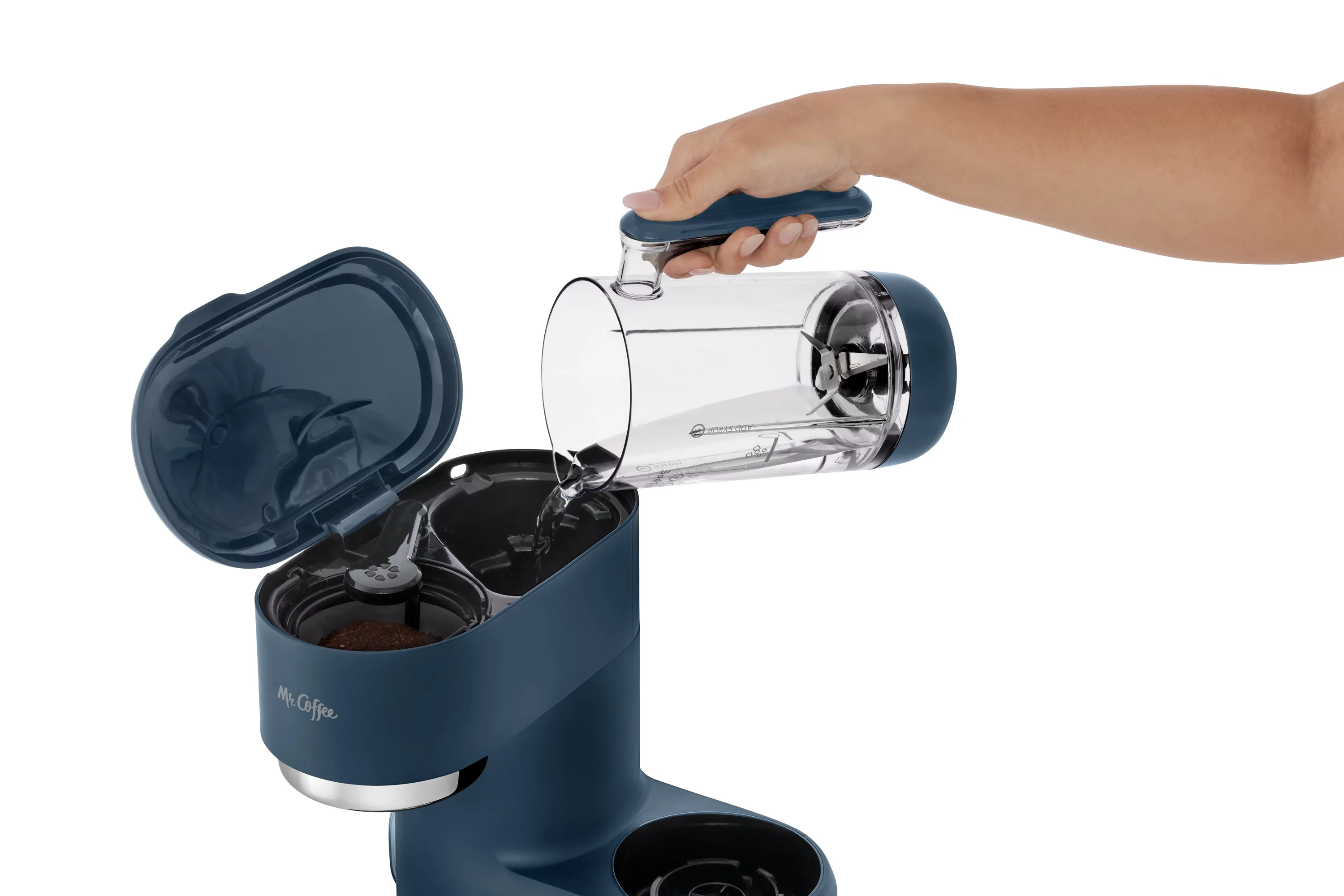 Mr. Coffee Single Serve Frappe, Iced, and Hot Coffee Maker and Blender, Single Serve Iced Coffee Maker with Reusable Tumblers and Coffee Filter