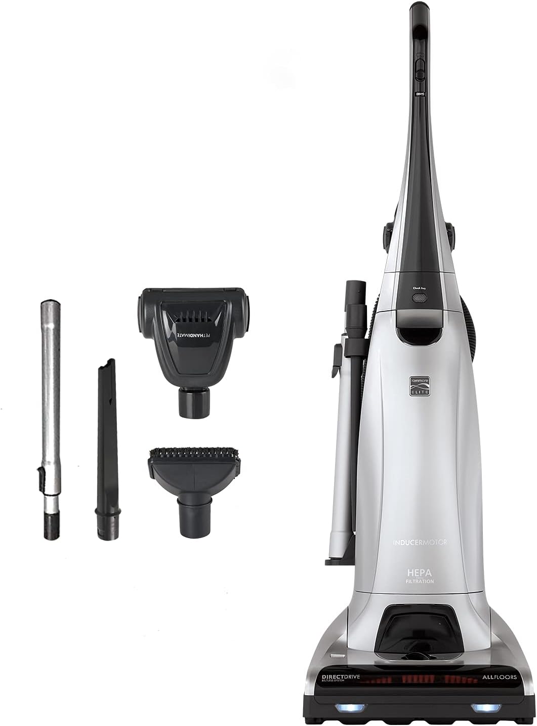 Kenmore Elite 31150 Pet Friendly Bagged Upright Beltless Vacuum w/Pet Handi-Mate, Triple HEPA, 3D Inducer Motor, Telescoping Wand