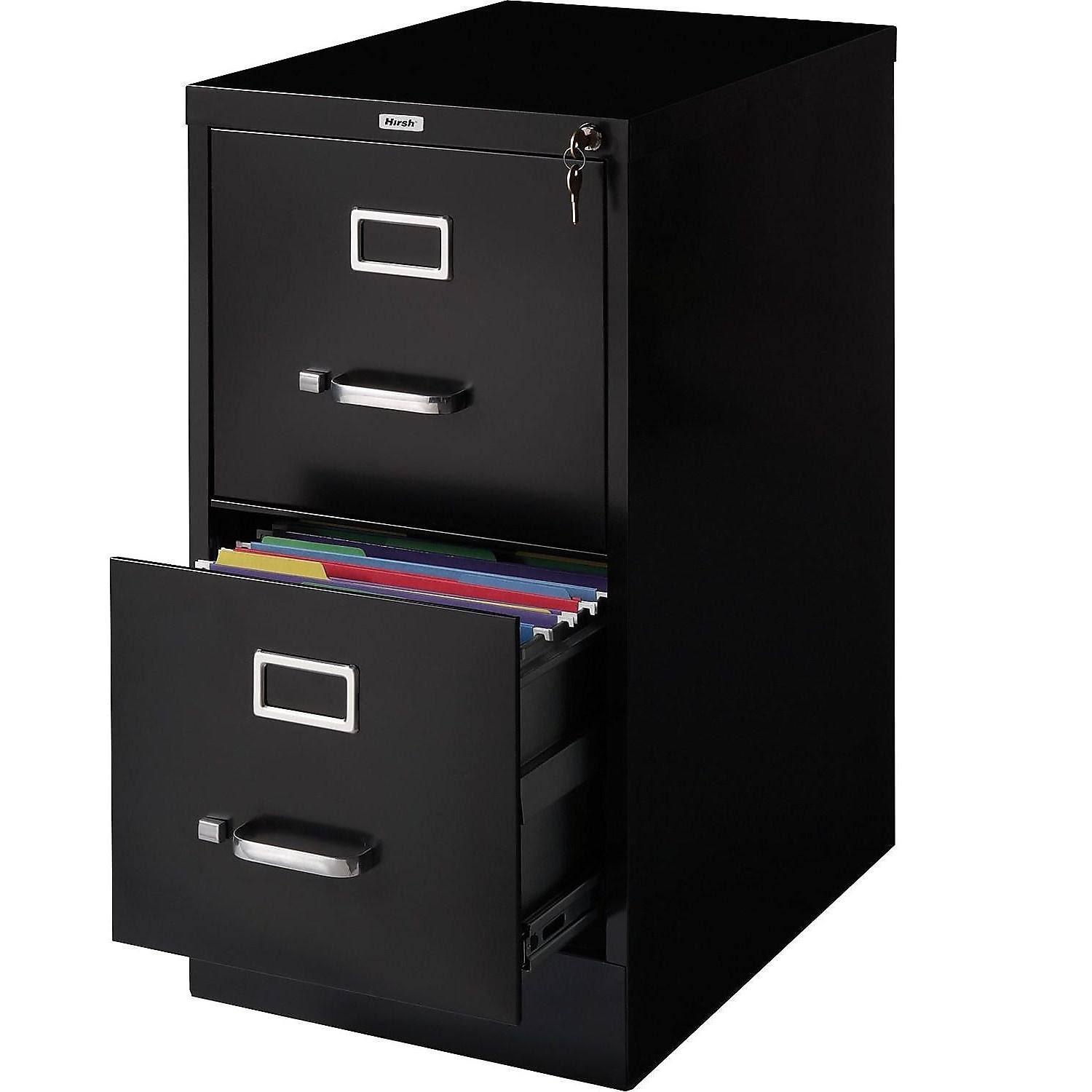 Staples Vertical File Cabinet 22 2- Drawer Letter Size Black