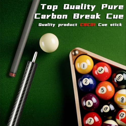 CROWN ME Carbon Fiber Break Pool Cue Stick 20OZ Weight, 13mm Tip Break Carbon Fiber cue, 58" Cue Stick