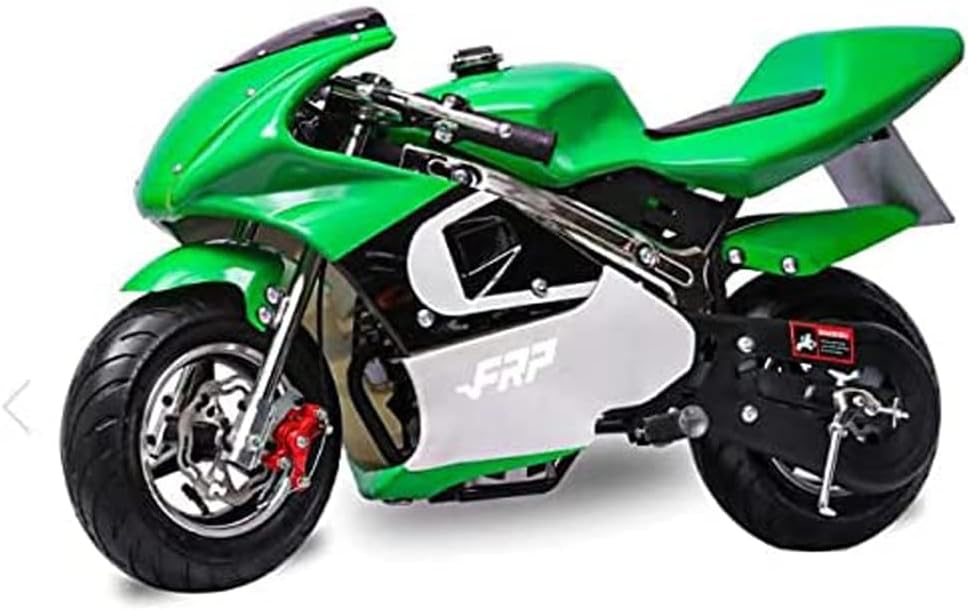 FRP Mini Gas Pocket Bike 02 On 40cc 4 Stroke, Support Up to 165 lbs, EPA Approved, Perfect Mini Pocket Bike for Kids