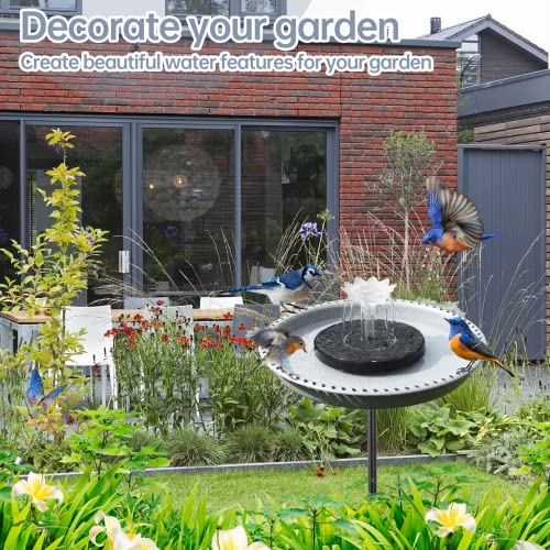 Solar Powered Bird Bath with Fountains for Hummingbirds