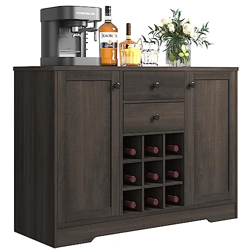Buffet Sideboard Bar Cabinet with Storage, Farmhouse Coffee Bar Cabinet with 2 Drawers and Adjustable Shelves