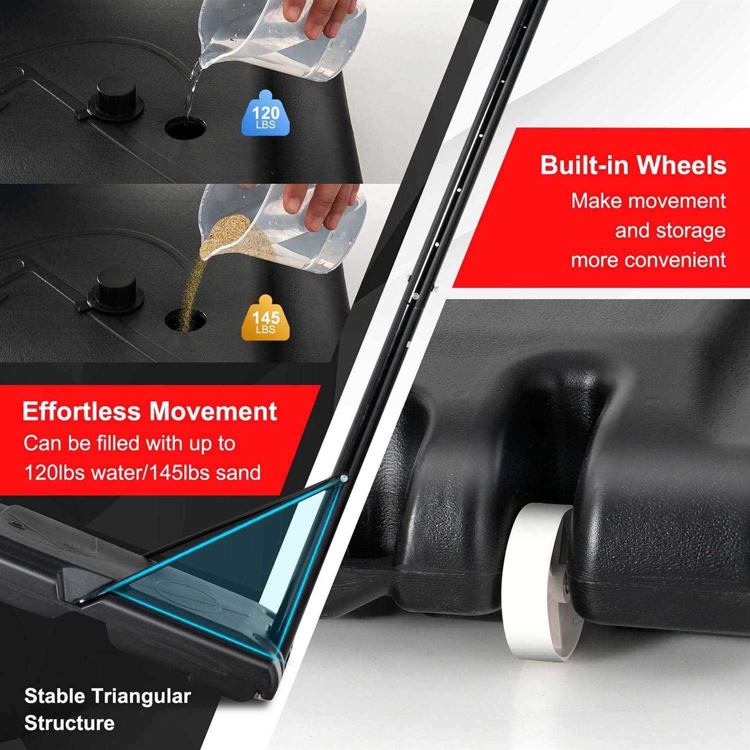 Costway Portable Basketball Hoop Stand Adjustable Height W/Shatterproof Backboard Wheels - Sports Supplies Online Store