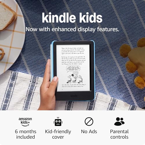 Amazon Kindle Kids 16GB (newest model) - If it breaks, we will replace it, includes ad-free books and cover, with glare-free display