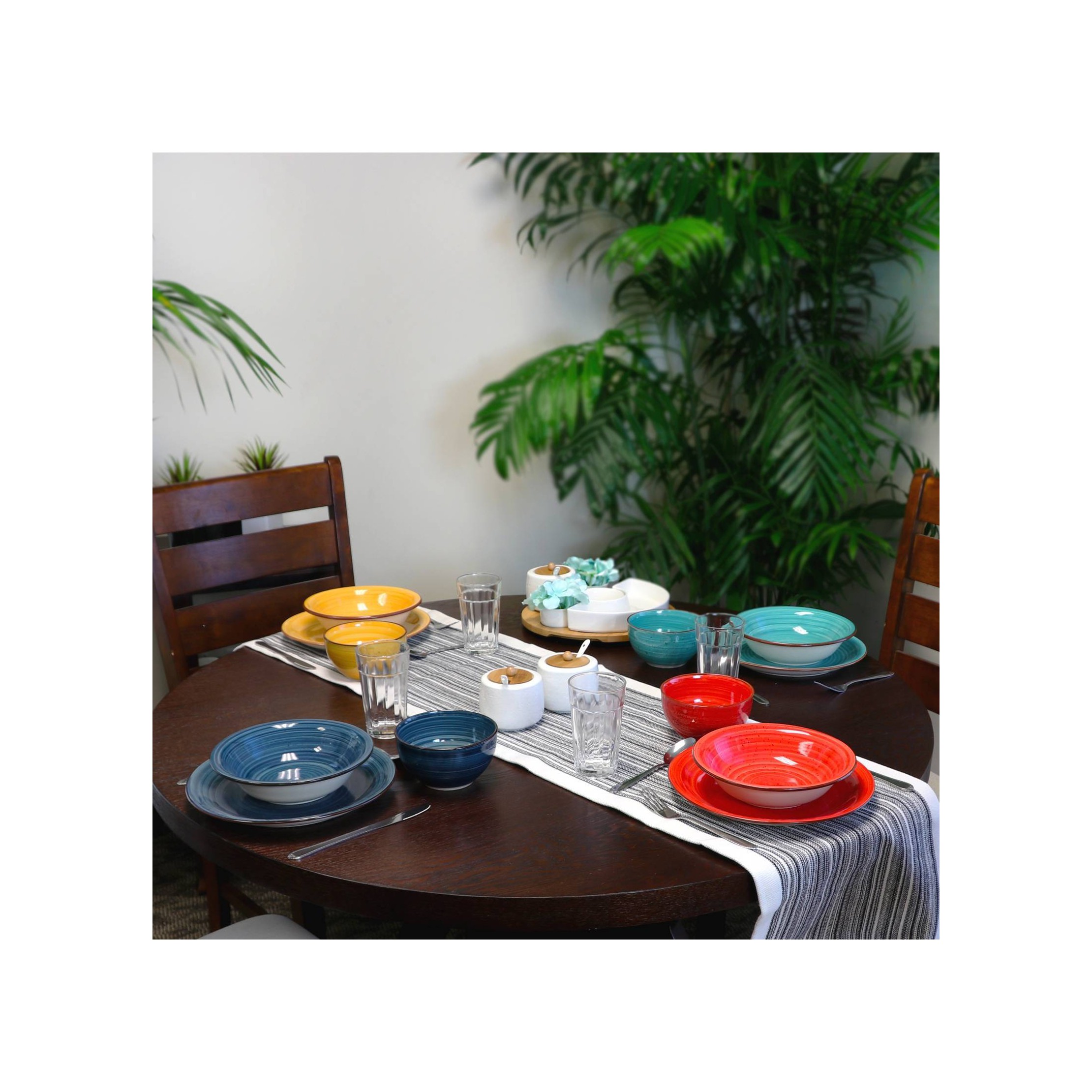 28pc Stoneware Speckle Mix and Match Dinnerware Set
