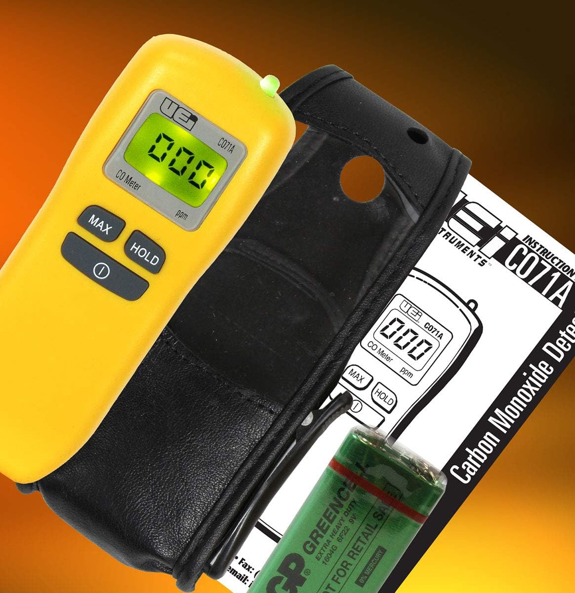 UEi Test Instruments CO71A Handheld Digital Carbon Monoxide Detector, Portable CO Meter 0～999ppm Range