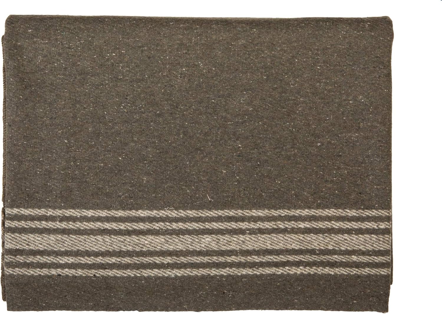 Farm Blue Wool Survival Emergency Blanket - Military Style 80” x 62” - Thick & Lightweight Army Camping - Large Camp Survival Blankets - Store in Car