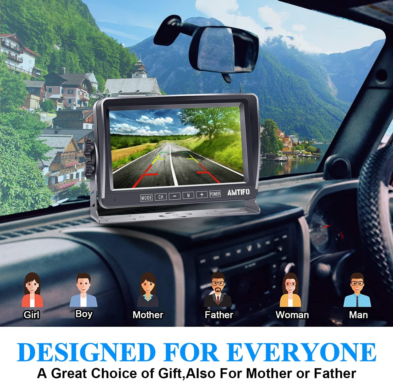 RV Backup Camera AHD 1080P Rear View Camera System for Trucks Trailers RVs Car with 7 Inch Monitor Wired Kit