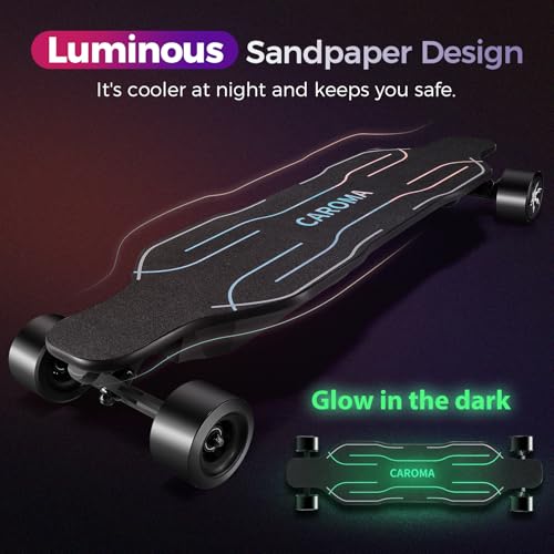 Caroma 38" Electric Skateboard with Remote, 1200W Brushless Motor, 28 Miles Range & 28Mph Top Speed, Max Load 300lbs, 9 Layer Maple Wood