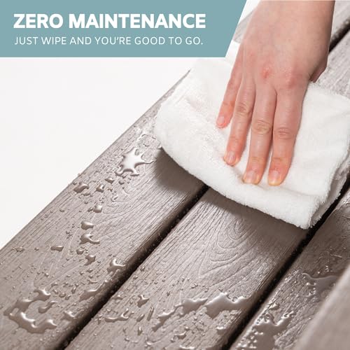 Hot Tub Steps - Wood-Looking Plastic, 100% Waterproof, Gray Non-Slip, Heavy Duty Outdoor Spa Stairs - Multi-Use for Porch, Fits Any Size