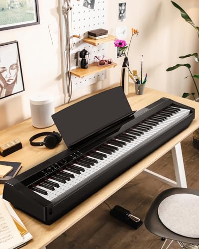 STRICH Digital Piano 88 Key Full Size Weighted Keyboard, Hammer-Action Portable Electric Piano For Beginner Adults, Bundle With Sustain Pedal