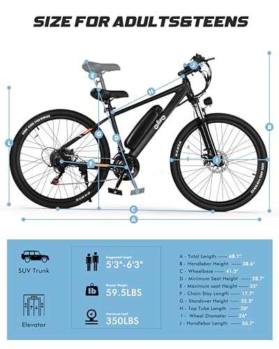 Racer Electric Bike for Adults - 21-Speed Mountain Lightweight Ebike with Peak 750W 22MPH Brushless Motor, 375Wh Removable Battery