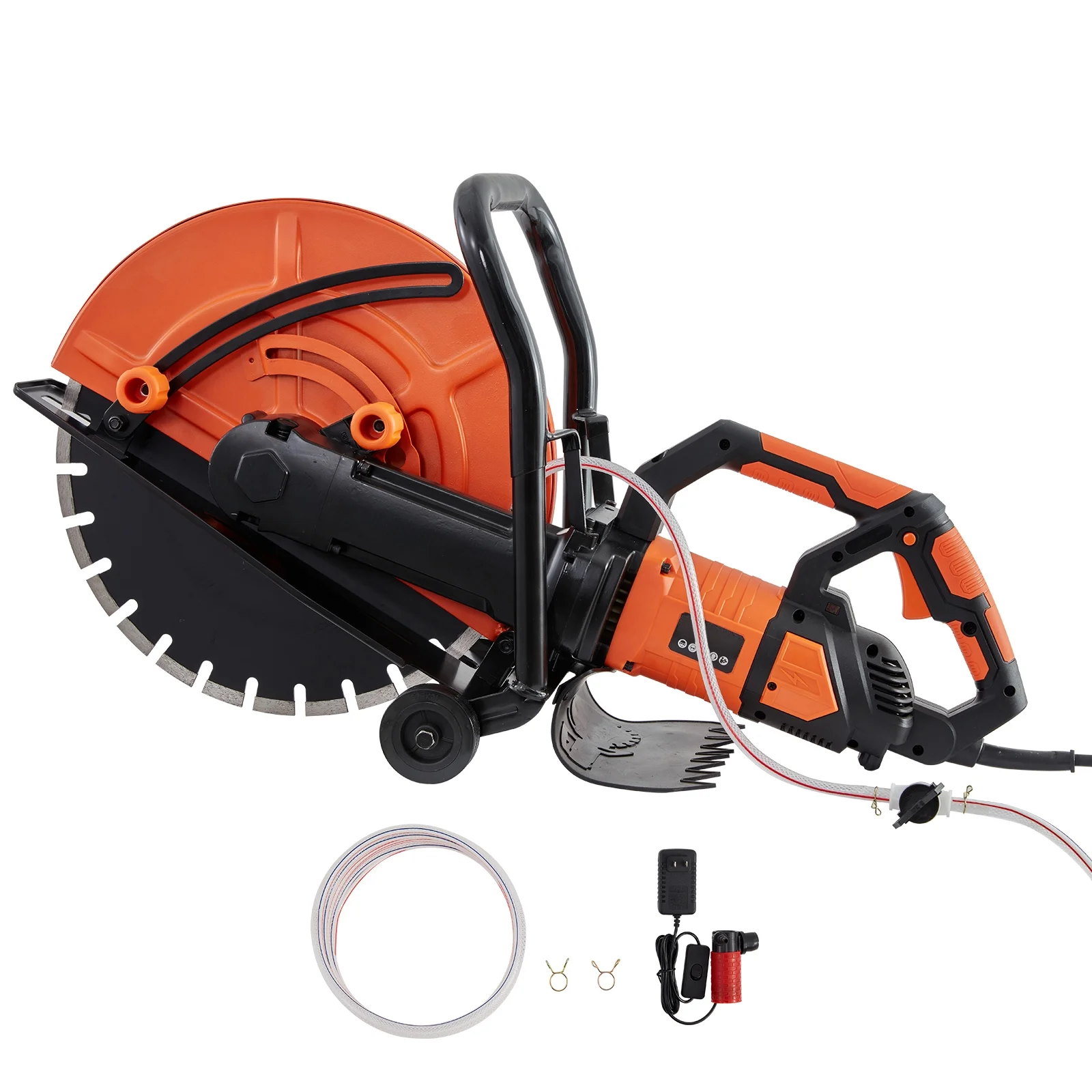 SKYSHALO 16'' Electric Concrete Saw Wet/Dry Saw Cutter with Water Pump and Blade