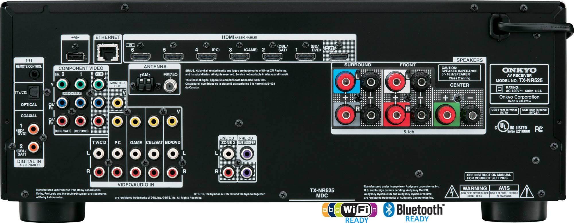 Onkyo TX NR525 5.2 Channel AV Network Receiver
