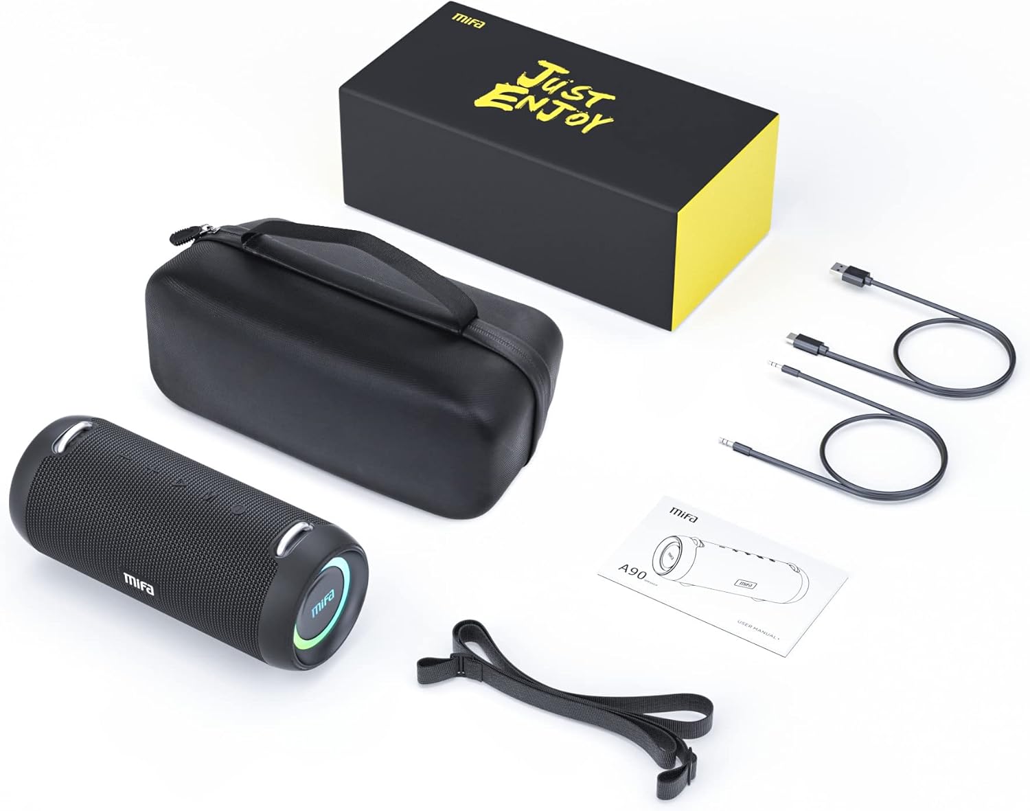 Bluetooth Speaker, MIFA A90 Portable Bluetooth Speaker 60W Deep Bass, IPX7 Waterproof, 24H Playtime, RGB Lights, Built-in Mic, Support Micro SD, USB