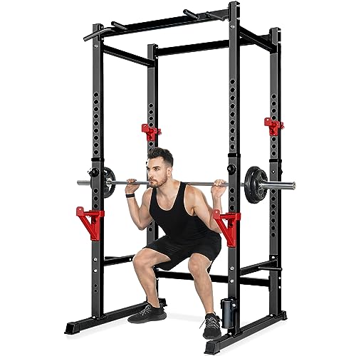 Bongkim Power Rack, Rack Cage for Weight Training, Adjustable Squat Stand Rack for Home Gym Equipment, Lifting Cage with 660lb Capacity
