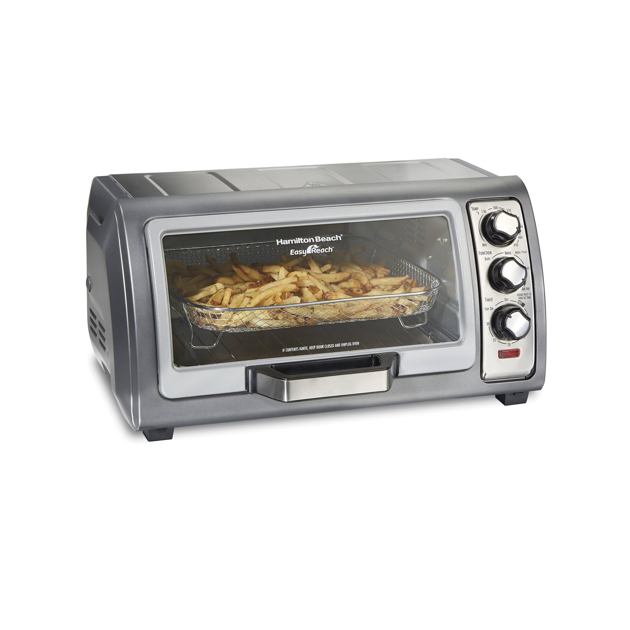 Hamilton Beach Sure Crisp Air Fryer Toaster Oven with Easy Reach Door, 6 Slice Capacity, Stainless Steel